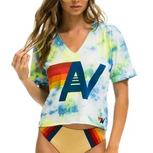 AVIATOR NATION
LOGO VNECK - TIE DYE NEON YELLOW
